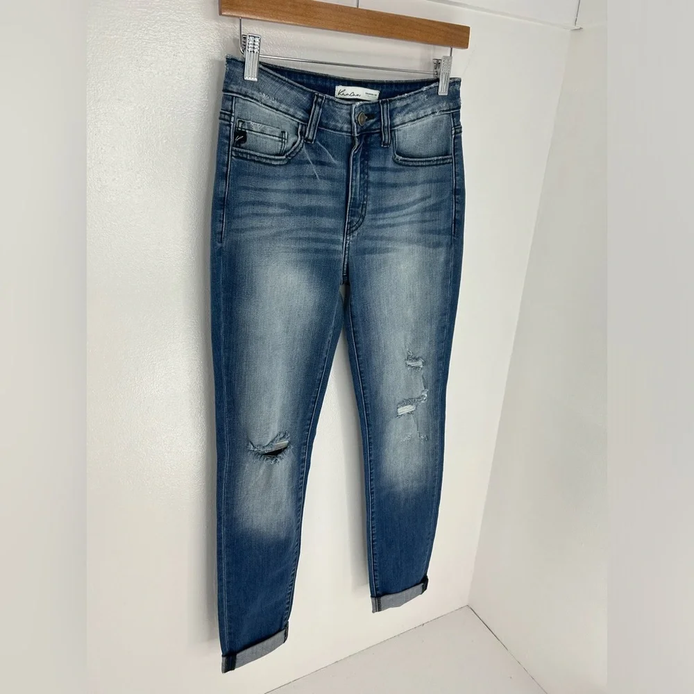 KanCan for Maurices Boyfriend‎ Fit Distressed Jeans Size 24 Medium Wash 26x29